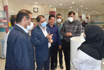 بازدید دکتر حیدری معاون درمان دانشگاه  از بخش های مختلف بیمارستان امیرالمومنین(ع)شهرضا