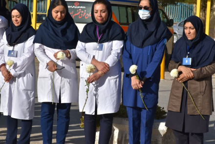 حضور فرماندهی محترم گروه ۲۲ توپخانه شهرضا و هیات همراه در جمع پرستاران وکادر درمان به مناسبت روز پرستار