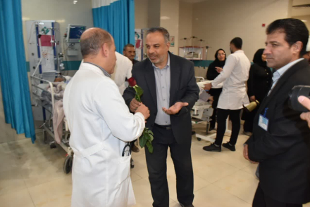 حضور رئیس سازمان تبلیغات اسلامی حجت السلام والمسلمین کوهگرد وهیئت همراه و همچنین رئیس کمیته امام خمینی (قدس) وکارشناسان این کمیته به مناسبت روز پرستار