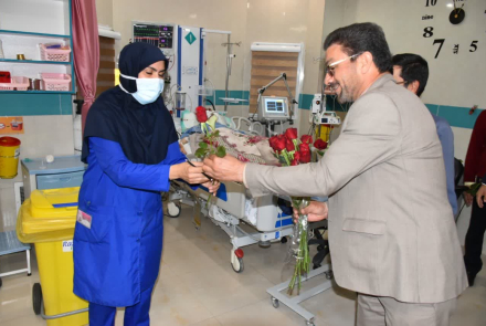 حضور اعضای محترم شورای شهر و آقای رضایی شهردار وهمچنین فرماندهی پلیس راهور جناب سرهنگ غریبی وهیئت همراه از نیروی انتظامی به مناسبت روز پرستار